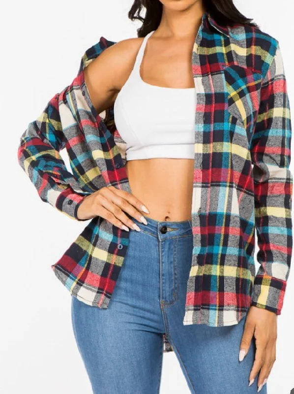 Unisex  Good For Life Flannel Shirts-- Mesh Canvas Denim