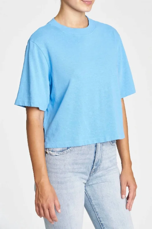 Cody Short Sleeve Shirt In Malibu Blue-- Elasticated Padded Insulated