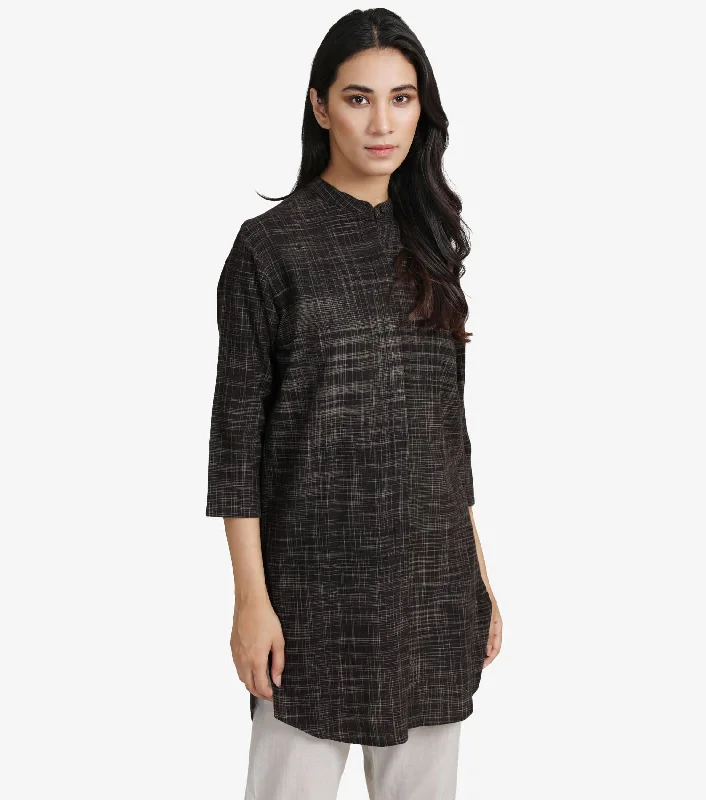 Brown khadi shirt-- Lace Blend Ribbed Blend Corduroy Blend