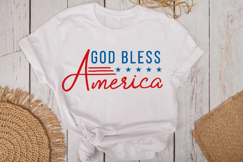 4th-of-July-Shirt Graphic Tee-- Fleece Nylon Spandex