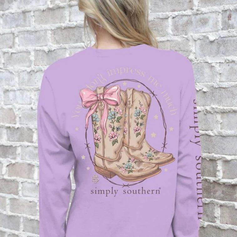 Simply Southern You Don’t Impress Me Much Long Sleeve Shirt-- Terry Blend Velvet Blend Canvas Blend Simply Southern You Don’t Impress Me Much Long Sleeve Shirt-- Terry Blend Velvet Blend Canvas Blend