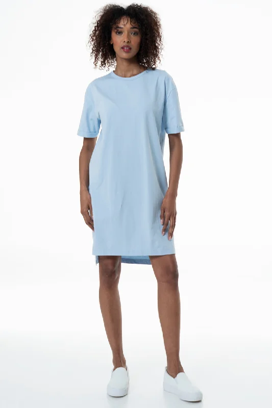 T-Shirt Dress _ 153685 _ Blue-- Striped Floral Plaid