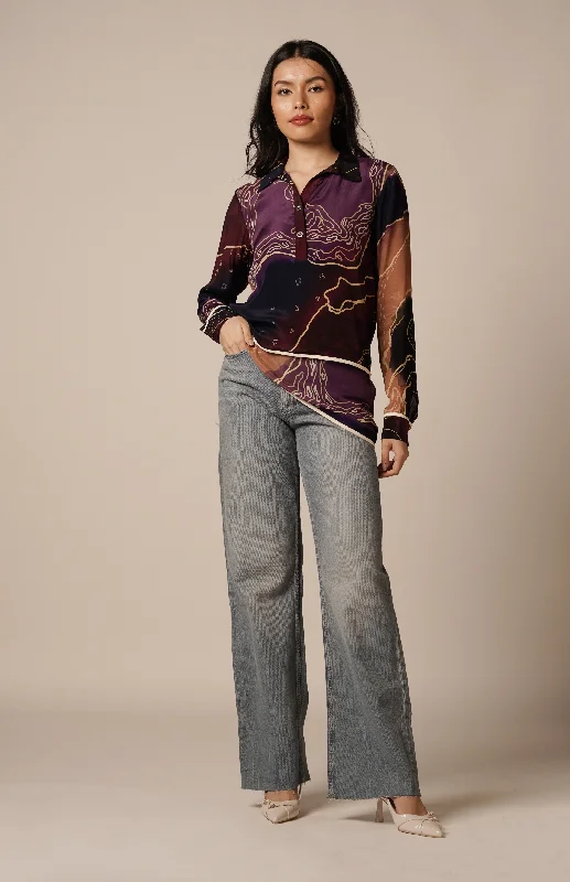 River Layered Shirt-- Lace Blend Ribbed Blend Corduroy Blend