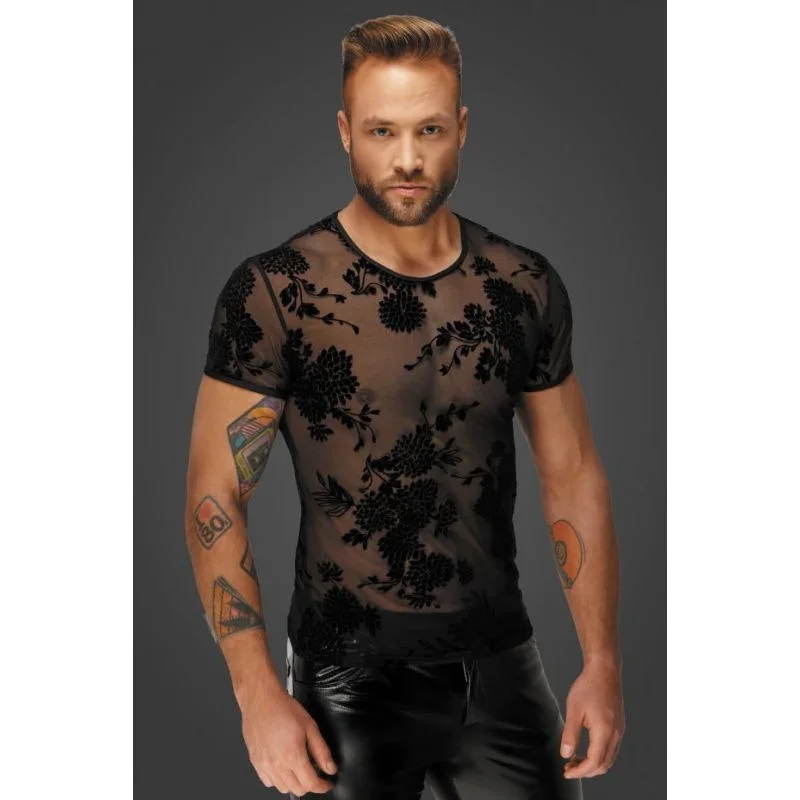 Flock Embroidery T-Shirt-- Elasticated Padded Insulated
