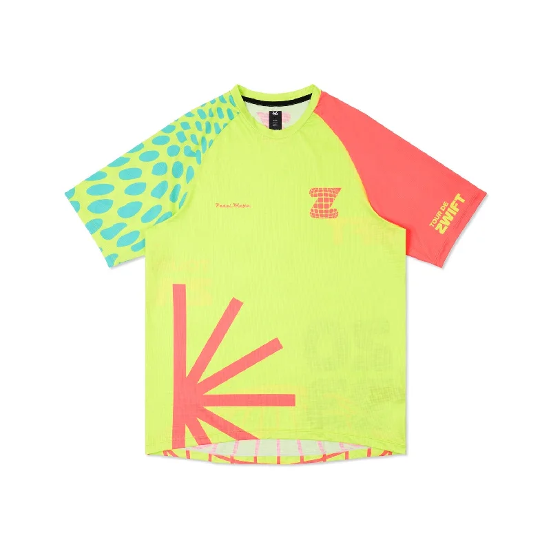 Tech T Shirt - Zwift-- Zippered Front Buttoned Front Snap Front