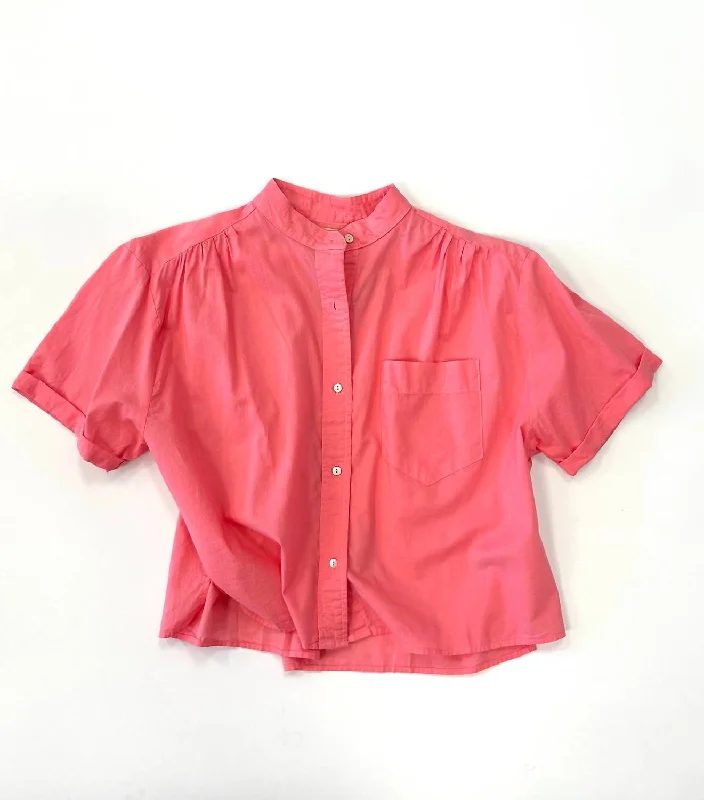 Louella Shirt In Petal-- Cotton Fabric Linen Fabric Terry Fabric