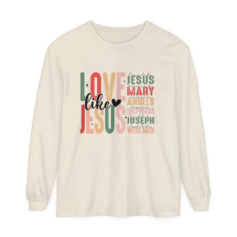 Love Like Jesus Christian Design Long Sleeve T-Shirt-- Thin T-Shirt Open Front Quick Dry Love Like Jesus Christian Design Long Sleeve T-Shirt-- Thin T-Shirt Open Front Quick Dry