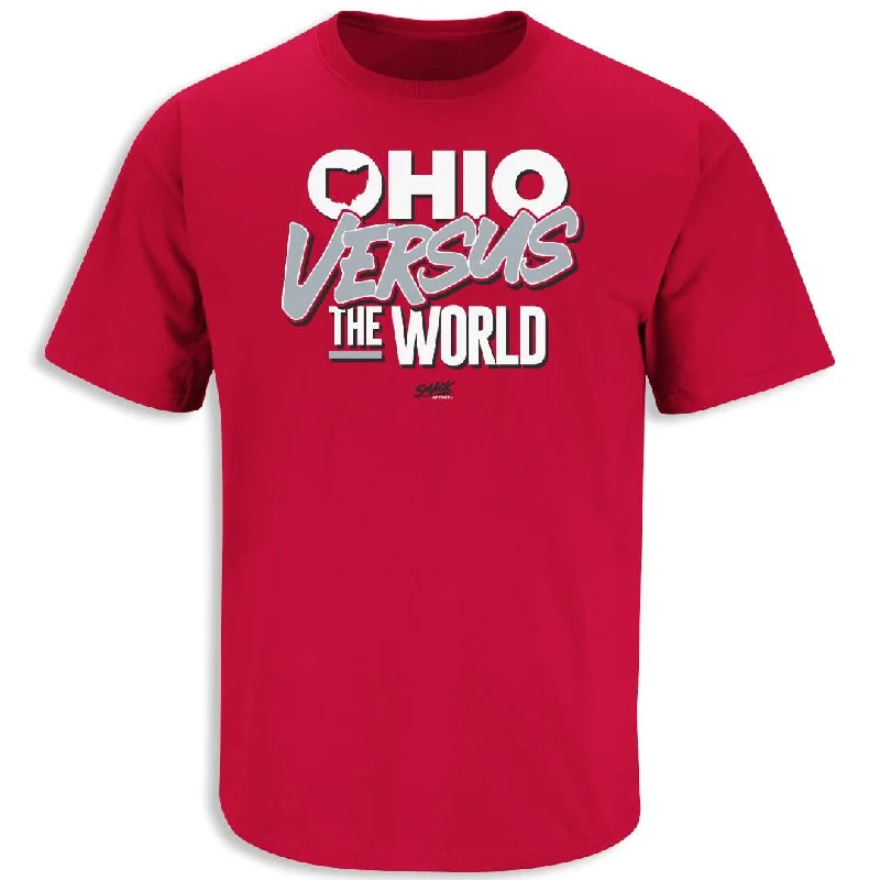 SHOW YOUR BUCKEYE PRIDE WITH THE "OHIO VERSUS THE WORLD" SHIRT-- Faux Fur Fabric Real Fur Fabric Shearling Fabric