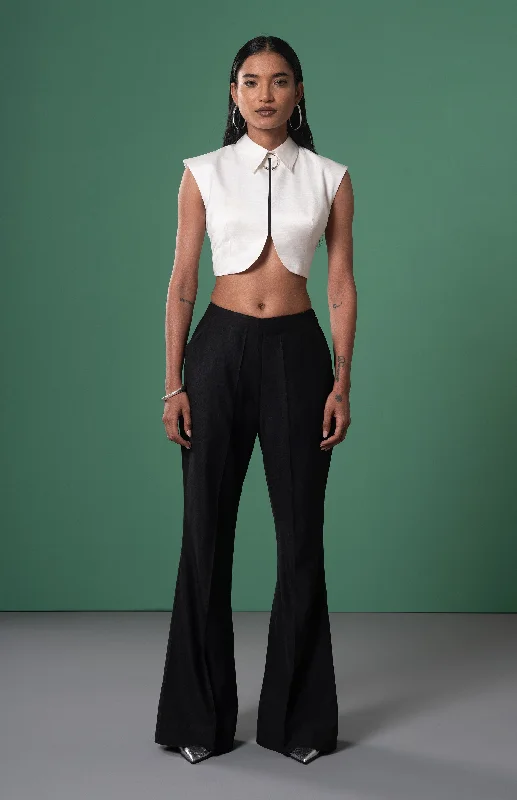 Shiro Cropped Shirt-- Cashmere Blend Cotton Blend Poly Blend