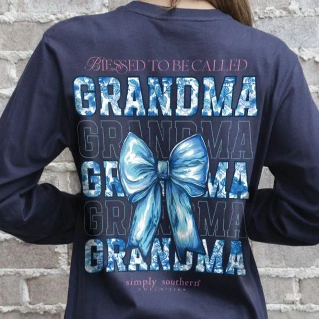 Simply Southern Blessed To Be Called Grandma Long Sleeve Shirt-- Jersey Fabric Tulle Fabric Batik Fabric Simply Southern Blessed To Be Called Grandma Long Sleeve Shirt-- Jersey Fabric Tulle Fabric Batik Fabric