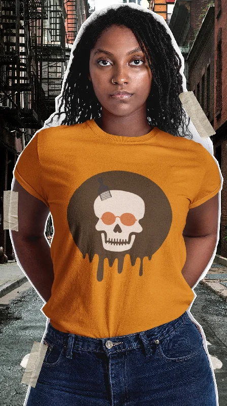 AfroFuturisticFrightNightFunkstication Women's T-Shirt - Skull 3-- Silk Blend Satin Velvet AfroFuturisticFrightNightFunkstication Women's T-Shirt - Skull 3-- Silk Blend Satin Velvet