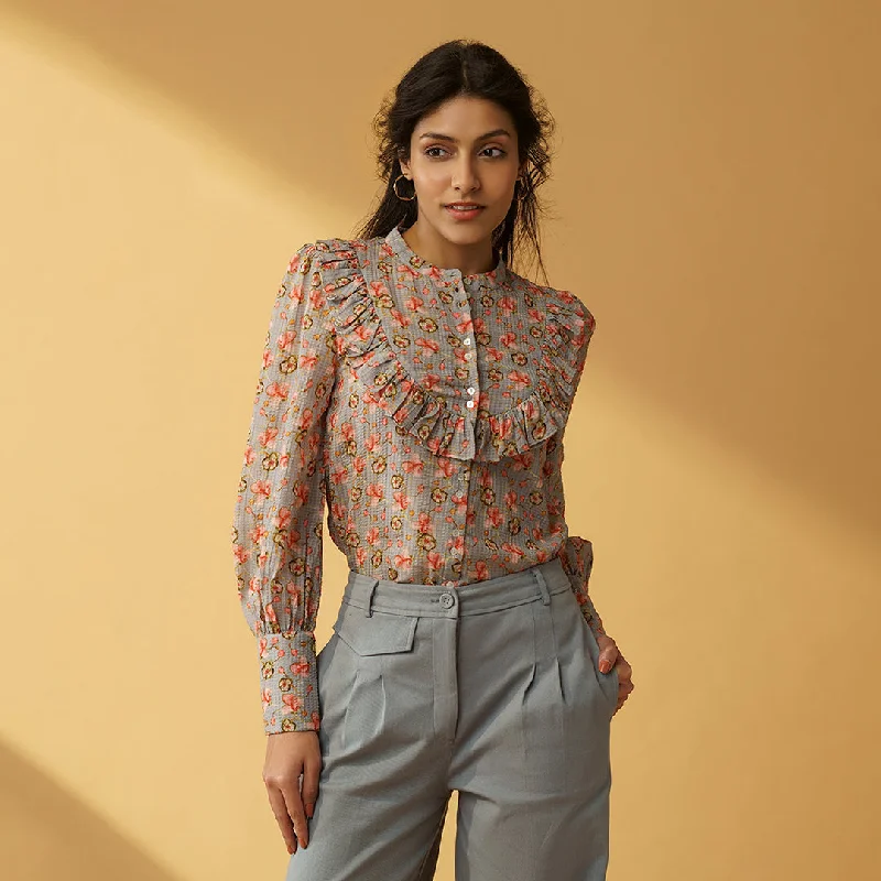 B77 Women's Beautiful Printed Shirt In Organic Textured Bamboo Fabric-- Striped Floral Plaid B77 Women's Beautiful Printed Shirt In Organic Textured Bamboo Fabric-- Striped Floral Plaid