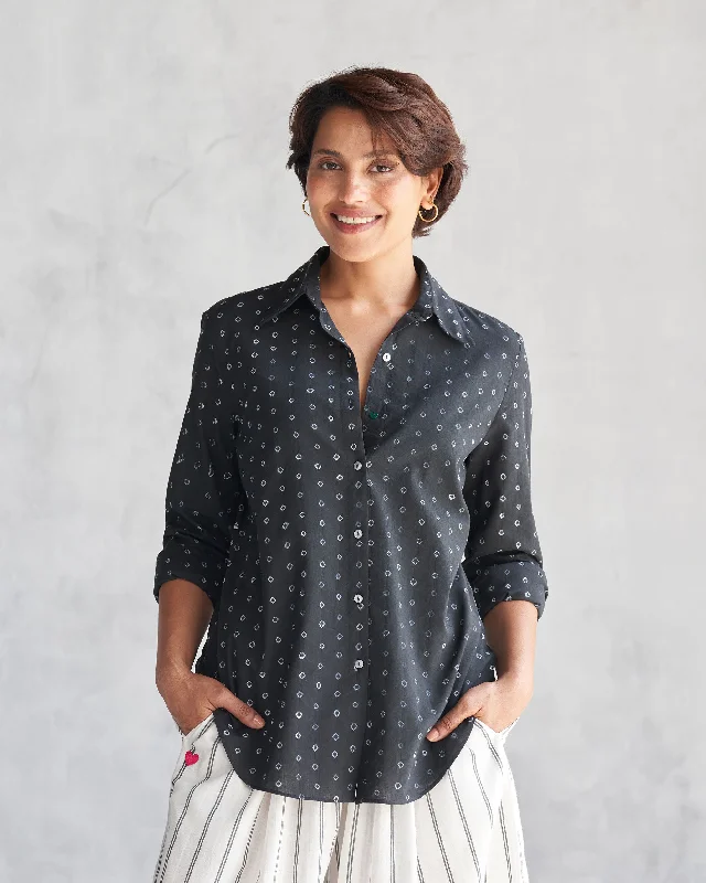 Tropico Shirt - Black-- Elasticated Padded Insulated