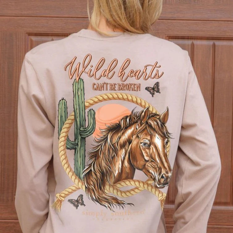 Simply Southern Wildheart Horse Long Sleeve Shirt-- Lace Blend Ribbed Blend Corduroy Blend Simply Southern Wildheart Horse Long Sleeve Shirt-- Lace Blend Ribbed Blend Corduroy Blend
