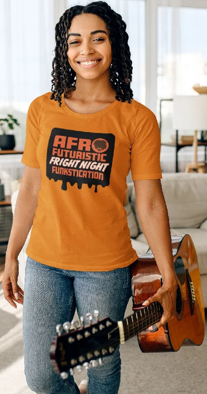 AfroFuturisticFrightNightFunkstication Women's T-Shirt - Logo 1-- Terry Blend Velvet Blend Canvas Blend AfroFuturisticFrightNightFunkstication Women's T-Shirt - Logo 1-- Terry Blend Velvet Blend Canvas Blend