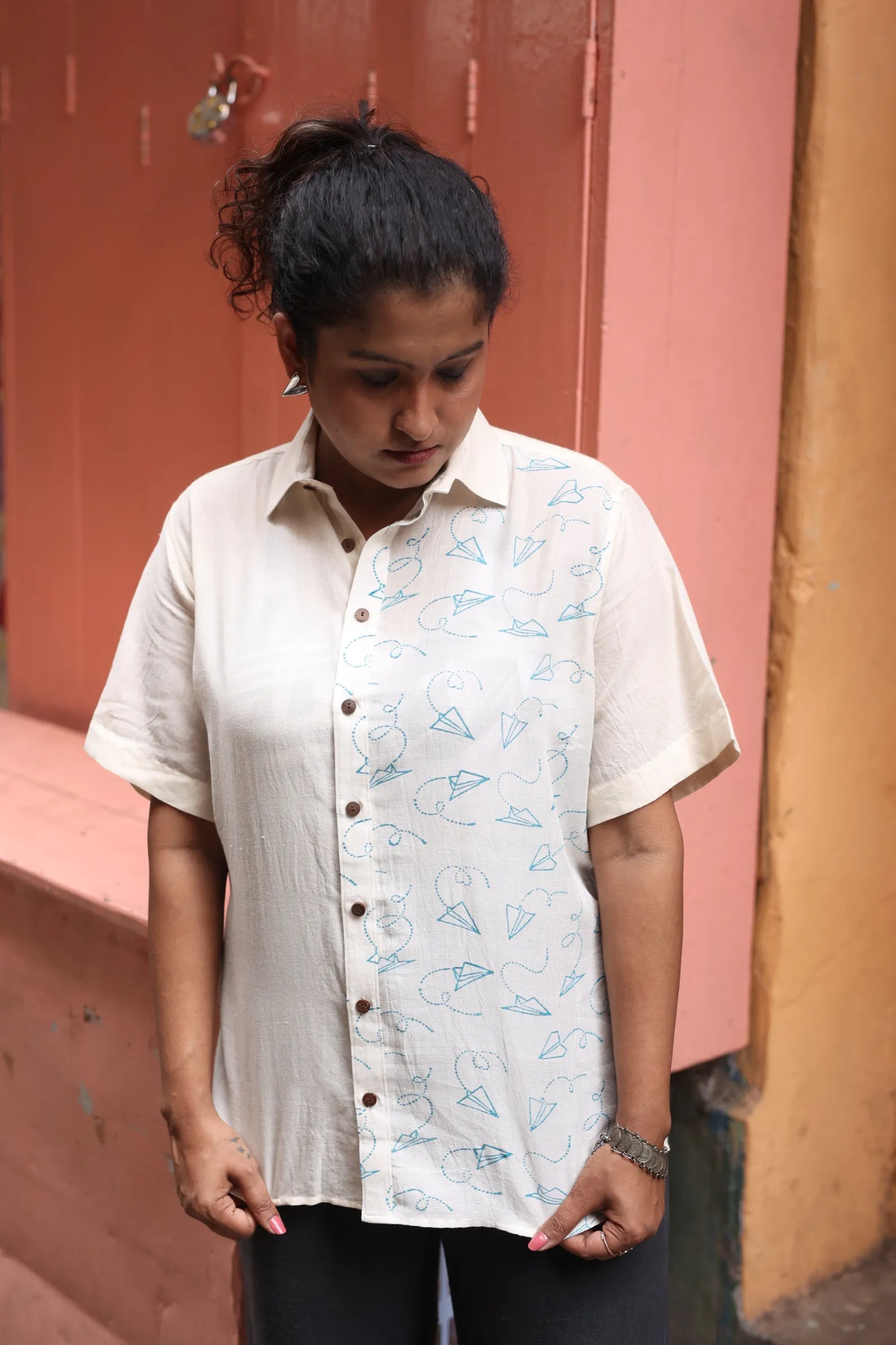 Paperplanes etc. Handloom Organic Cotton Shirt-- Lace Blend Ribbed Blend Corduroy Blend Paperplanes etc. Handloom Organic Cotton Shirt-- Lace Blend Ribbed Blend Corduroy Blend