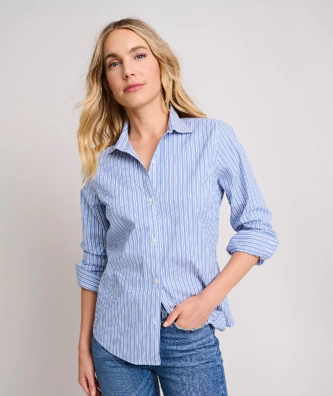 Wrinkle-Free Stretch Cotton Bella Shirt-- Plaid T-Shirt Polka Dot Checkered