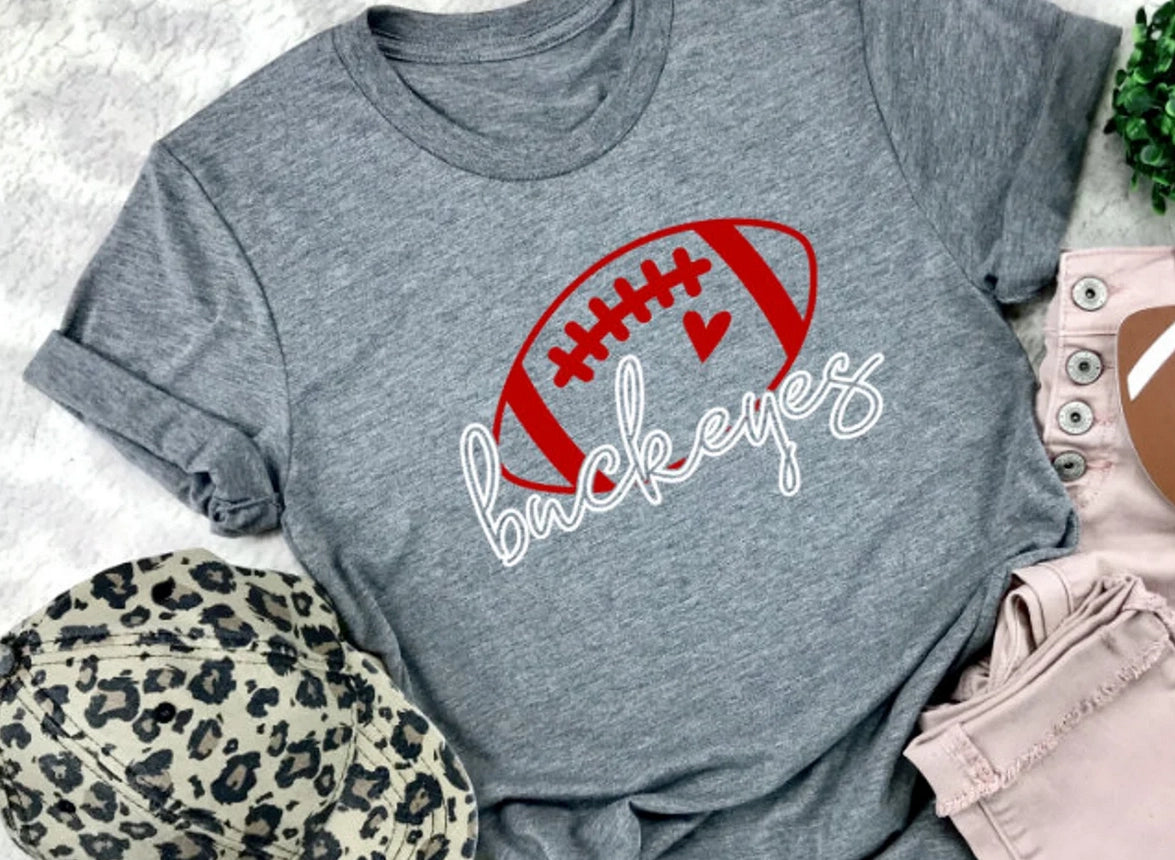 OHIO BUCKEYES FOOTBALL GAME DAY GRAPHIC T-SHIRT-- Front Pockets Side Pockets Patch Pockets