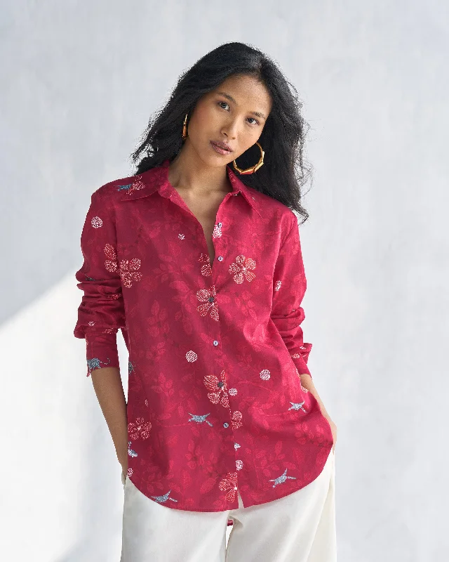 Tropico Shirt - Red-- Anti-Pilling Machine Wash Handmade