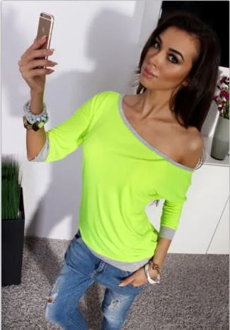 T-shirts for women slash neck tee shirt tshirt female t shirts off shoulder tops-- Print Jacquard Patchwork T-shirts for women slash neck tee shirt tshirt female t shirts off shoulder tops-- Print Jacquard Patchwork
