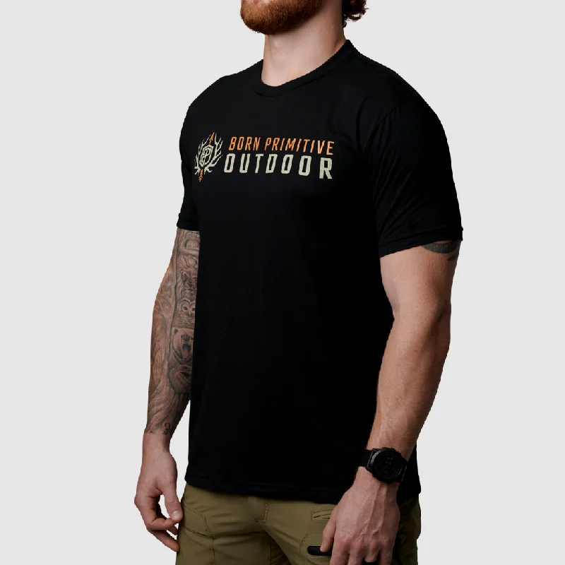 Canada Outdoor Brand T-Shirt (Black)-- Seamless Knitted Crochet