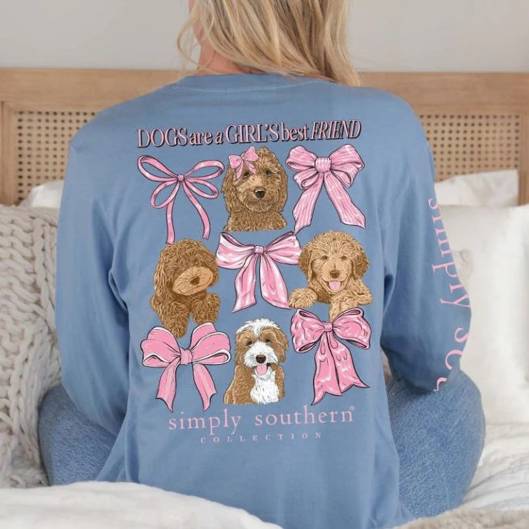 Simply Southern Dogs Are A Girls Best Friend Long Sleeve Shirt-- Chenille Blend Fleece Blend Nylon Blend Simply Southern Dogs Are A Girls Best Friend Long Sleeve Shirt-- Chenille Blend Fleece Blend Nylon Blend