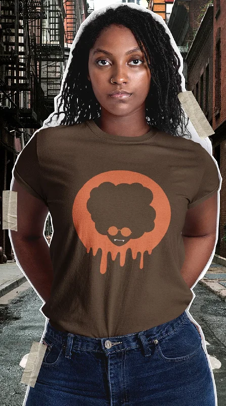 AfroFuturisticFrightNightFunkstication Women's Black T-Shirt - Vampire-- Fashionable Trendy Casual AfroFuturisticFrightNightFunkstication Women's Black T-Shirt - Vampire-- Fashionable Trendy Casual