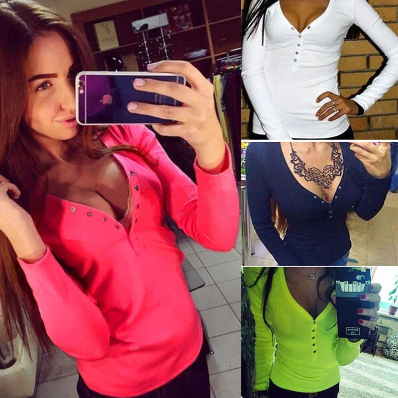 fashion plus size V neck women t shirt punk Long sleeve cropped sexy top tees women-- V-Neck T-Shirt Long Sleeve Cotton fashion plus size V neck women t shirt punk Long sleeve cropped sexy top tees women-- V-Neck T-Shirt Long Sleeve Cotton
