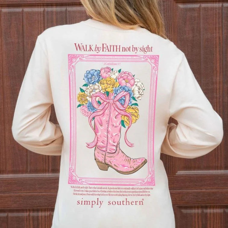 Simply Southern Walk By Faith Long Sleeve Shirt-- Mesh Blend Leather Blend Suede Blend Simply Southern Walk By Faith Long Sleeve Shirt-- Mesh Blend Leather Blend Suede Blend