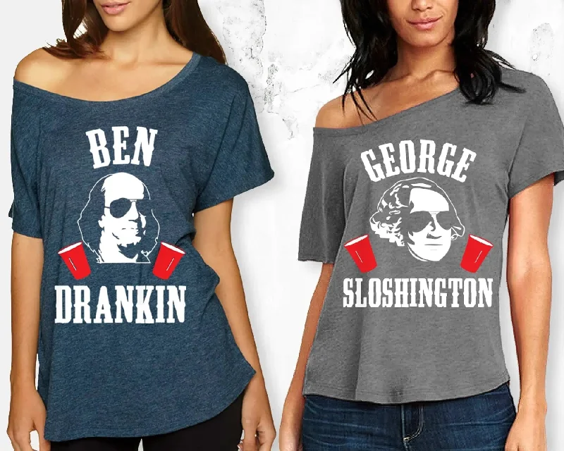 MOUNT SLOSHMORE Off Shoulder 4th of July Shirt-- Terry Blend Velvet Blend Canvas Blend MOUNT SLOSHMORE Off Shoulder 4th of July Shirt-- Terry Blend Velvet Blend Canvas Blend