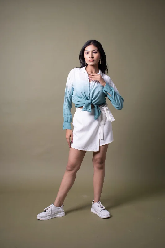 adhik Teal Oasis Shirt-- Chenille Blend Fleece Blend Nylon Blend