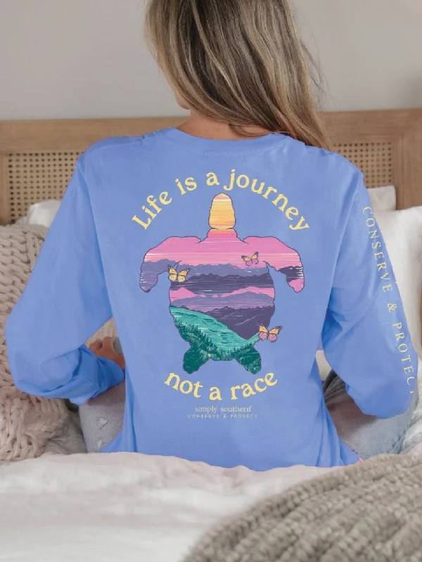 Simply Southern Life is a Journey Sea Turtle Tracker Long Sleeve Shirt-- Satin Fabric Silk Fabric Chiffon Fabric Simply Southern Life is a Journey Sea Turtle Tracker Long Sleeve Shirt-- Satin Fabric Silk Fabric Chiffon Fabric