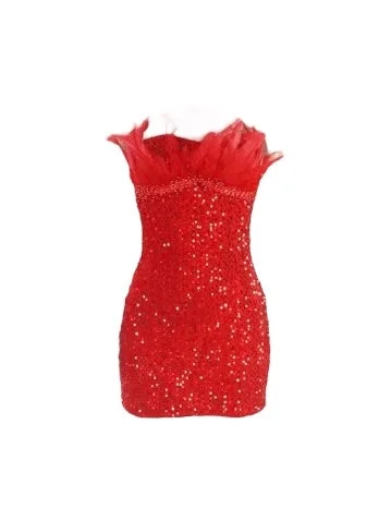 Feather Me Mini Dress Trendy Bodycon Mini Dress