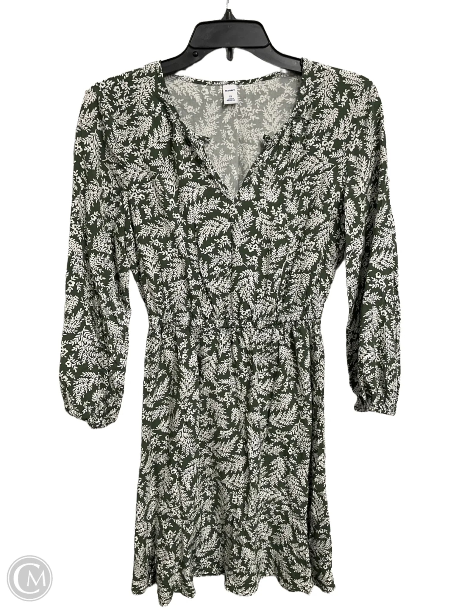 Dress Casual Midi By Old Navy In Green & White, Size: Xs Tunics Handmade artisanal
