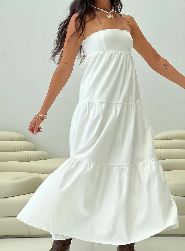 Osment Maxi Dress White Tunics Evening elegant