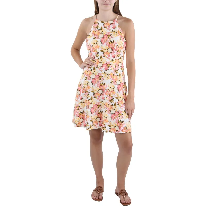 Womens Floral Print Casual Mini Dress Tunics Recommended stylist