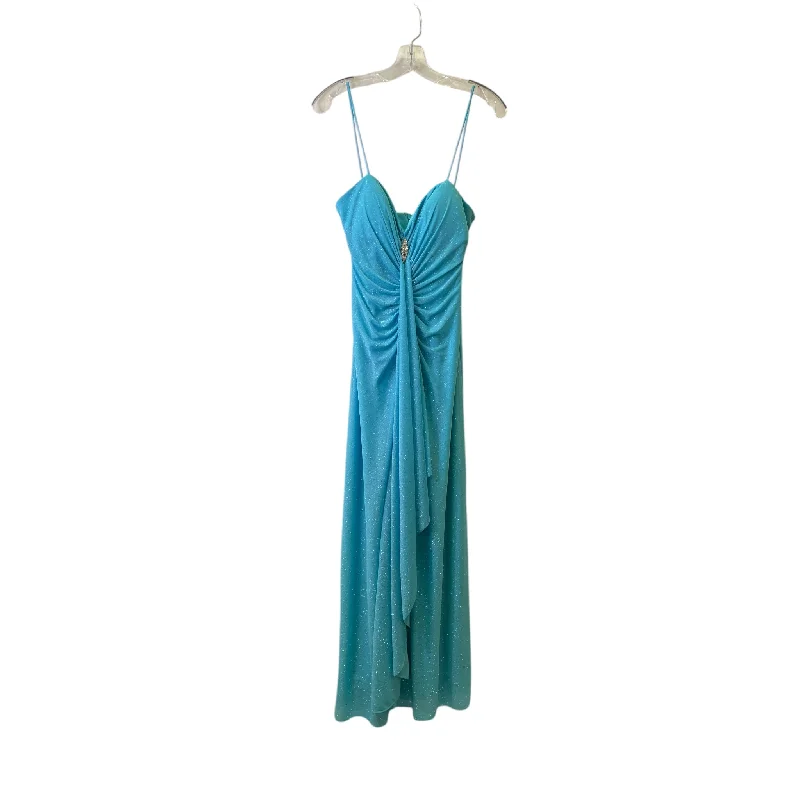 Dress Party Long By Onyx In Blue, Size:M Tunics Bridal satin