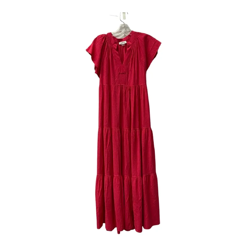 Dress Casual Maxi By Calvin Klein In Pink, Size:Xs Crew Neckline Casual