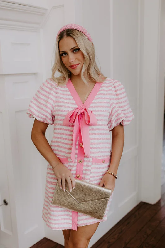Uptown Chic Tweed Mini Dress Chic Puff Sleeve Mini Dress