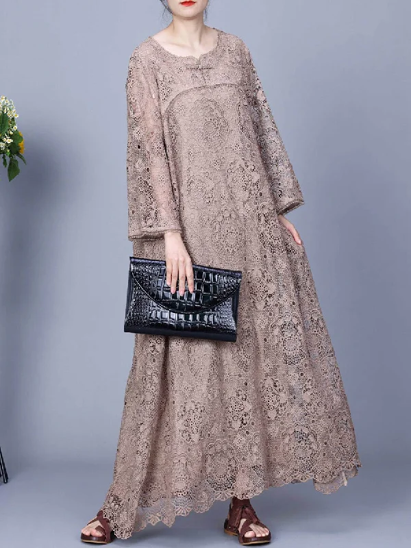 Women Summer Artsy Lace Spliced Maxi Dress KL1017 Tunics Luxurious premium