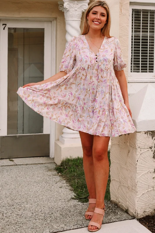 Silvia 1/2 Sleeves Mini Dress Comfortable Linen Mini Dress