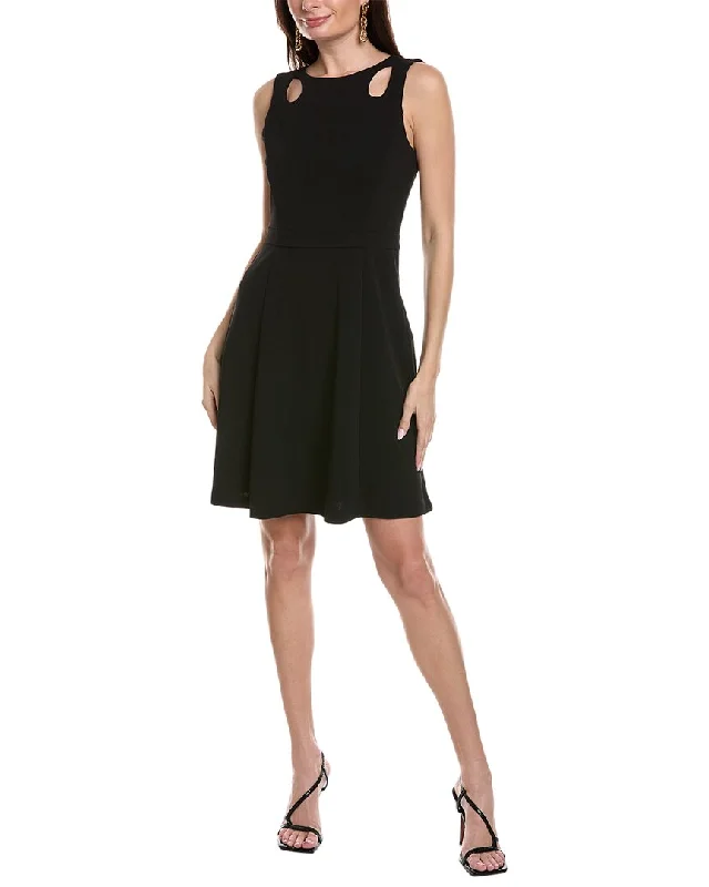 Tahari ASL A-Line Mini Dress Turtleneck Neckline Stylish