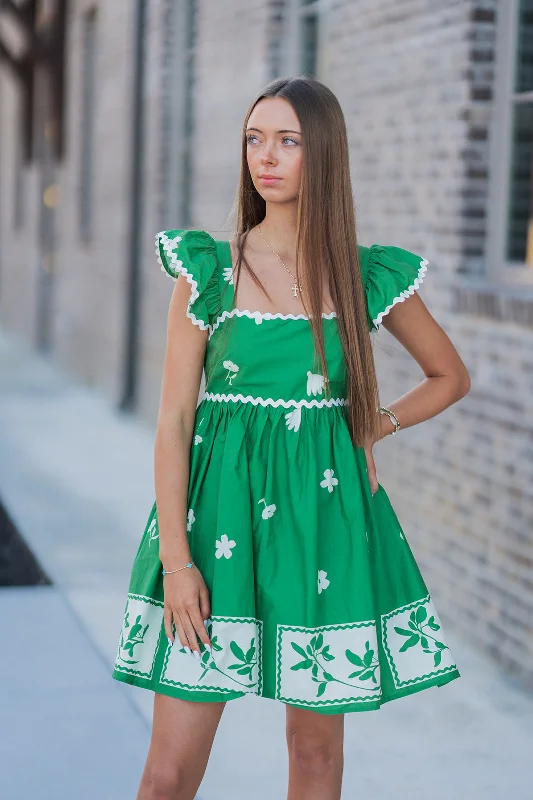 Fields Of Clover Mini Dress Trendy Wraparound Mini Dress