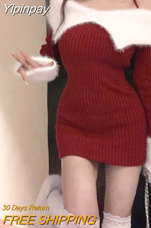 Yipinpay Winter Sexy Bodycon Knitted Dress Woman Solid Elegant Y2k Mini Dress Off Shoulder One Piece Dress Korean Style Slim Design Chic Sleeveless Mini Dress Yipinpay Winter Sexy Bodycon Knitted Dress Woman Solid Elegant Y2k Mini Dress Off Shoulder One Piece Dress Korean Style Slim Design Chic Sleeveless Mini Dress