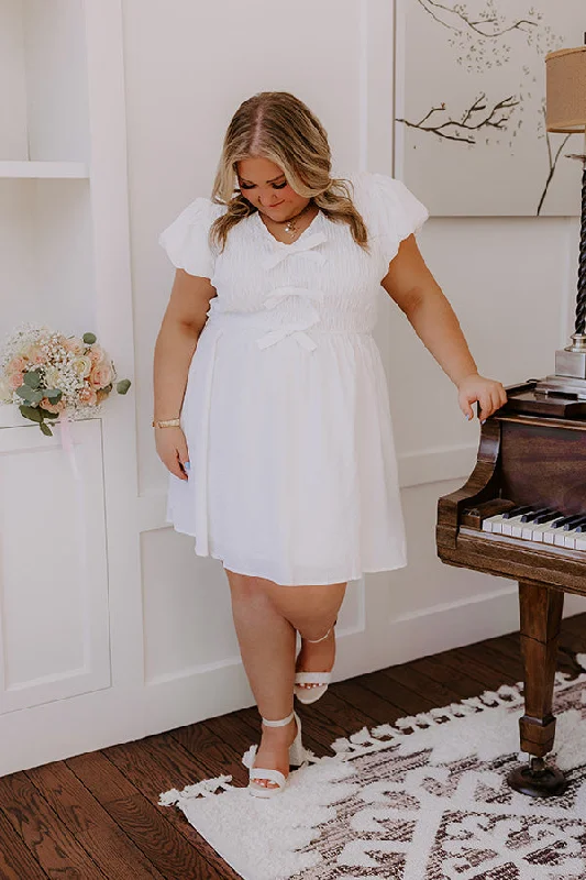 Coquette Dreams Smocked Mini Dress Curves Classic White Mini Dress