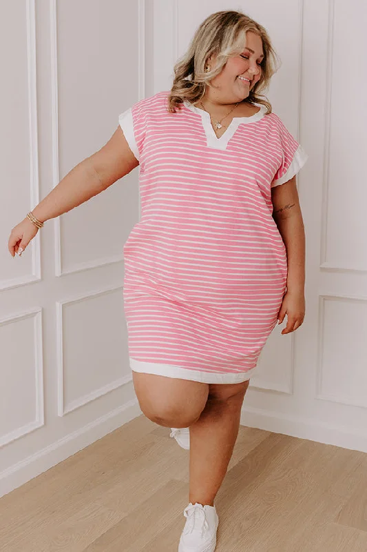 Think Happy Thoughts Stripe Mini Dress Curves Elegant Velvet Mini Dress