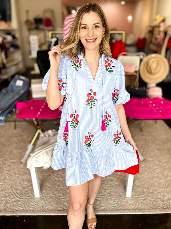 THML - Springtime Sweetness Mini Dress Elegant Lace-Up Mini Dress