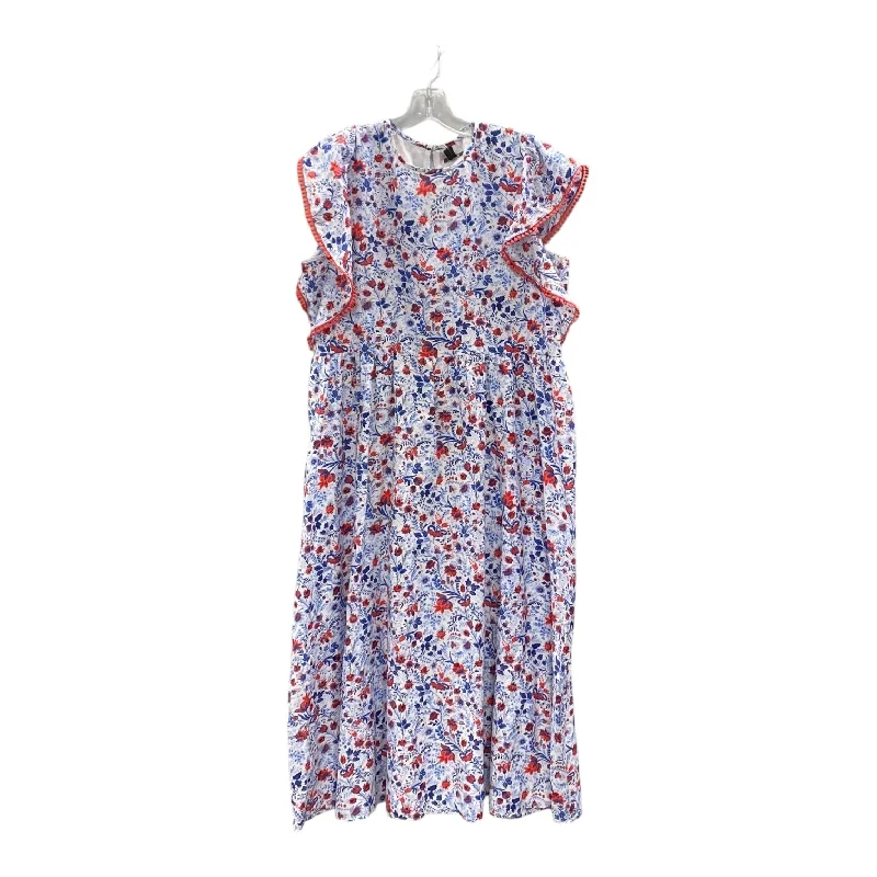 Dress Casual Maxi By Ann Taylor In Blue & Red, Size:Lp Tunics Essential wardrobe