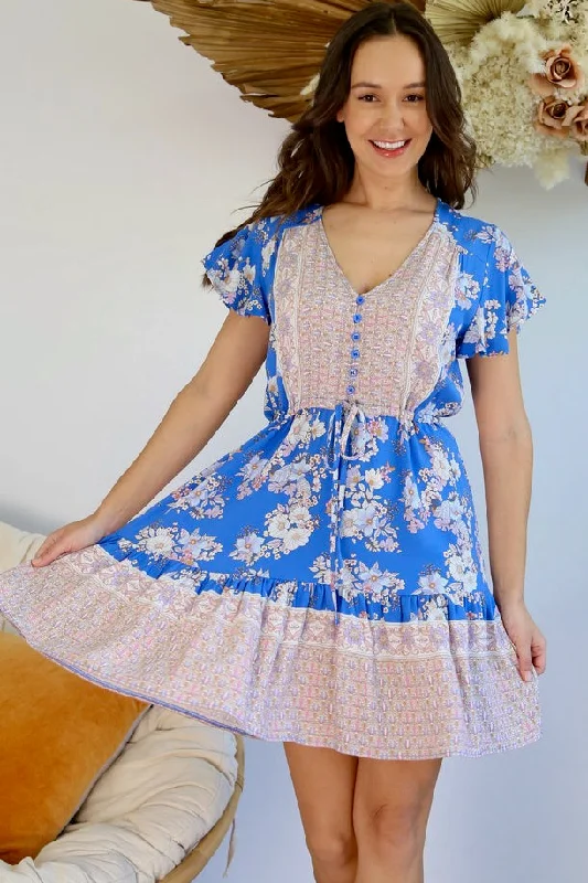 Jamilla Mini Dress - Blue/Pink/Purple Tunics Prom sequined