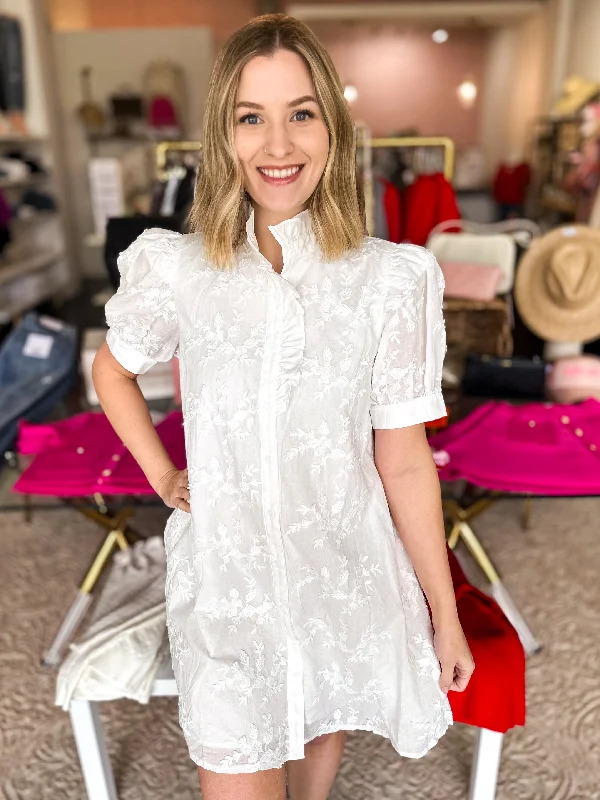 Kelsey Mini Dress - Ivory Casual Button-Up Mini Dress
